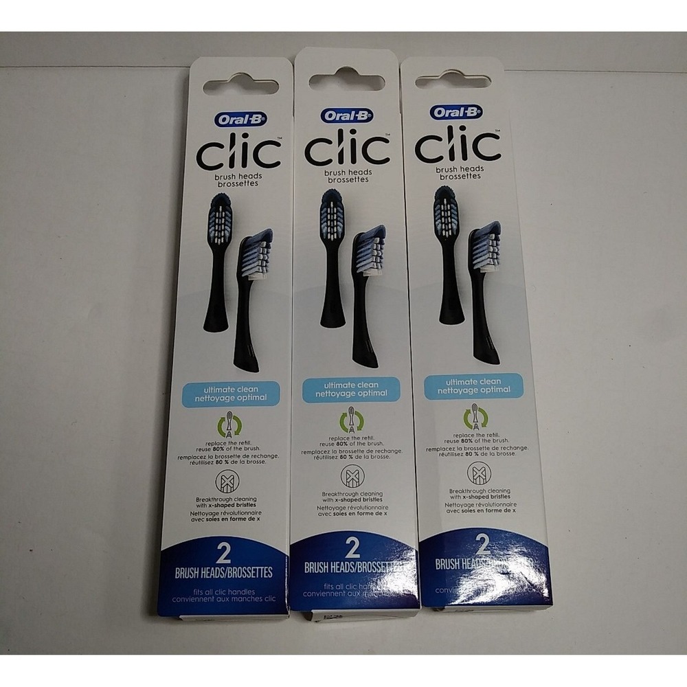 3 Pack Oral-B Clic Brush Heads Ultimate Clean Fits Clic Handles New Sealed